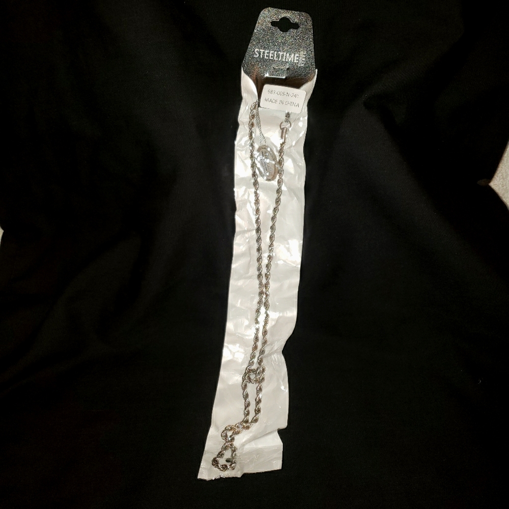 Men's Rope Chain Necklace (24 Inches) in Stainless Steel #6244706